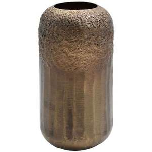 Florero de metal hecho a mano de diseño exclusivo con detalles florales antiguos en relieve para el hogar de lujo y el estilo de eventos - Product Image 1