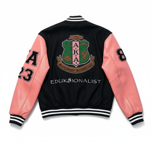 Chaqueta universitaria de béisbol clásica Cuerpo de lana con mangas de cuero en contraste Bordado de logotipo personalizado incluido - Product Image 6