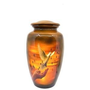 Venta al por mayor urnas de cremación de metal con diseño hecho a mano ideal para cenizas humanas con logotipo personalizado - Product Image 3