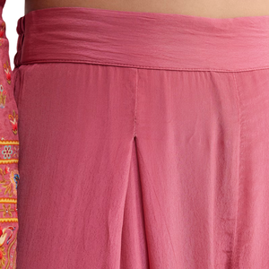 Abito rosa stampato in crêpe Palazo con Georgette Dupatta all'ingrosso donna abbigliamento etnico OEM fornitore di fabbrica vestito personalizzato - Product Image 6