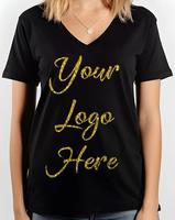 T-shirt en jersey 100 % coton rayé pour femme, grande taille, col en V, design formel, logo brodé, boutons, manches mi-longues, coupe ample