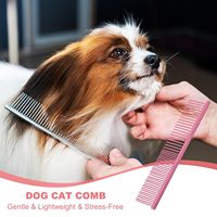 Peigne pour chat et chien en acier inoxydable plaqué bleu de 6,5 pouces de conception simple avec extrémités arrondies pour tapis à nœuds et épilation en vrac