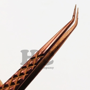 Pinces à épiler professionnelles pour extensions de cils, en acier inoxydable, avec poignée diamantée, pointe dentelée, précision, antistatiques, durables, pinces à épiler pour vison - Product Image 2