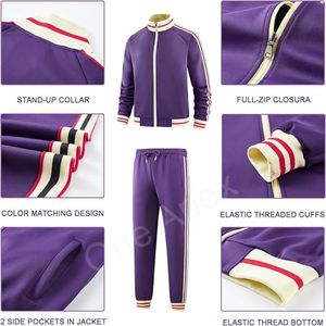 Conjunto de chándal de estilo para hombre, chaqueta ajustada con cremallera para correr, ropa deportiva con logotipo personalizado, chándal Premium de algodón 100% - Product Image 5