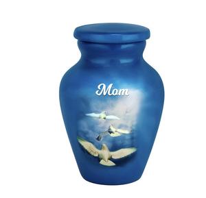 Mini urna pequeña de palomas blancas para cenizas Love Charms Opción Urnas de aluminio para cenizas humanas - Product Image 4