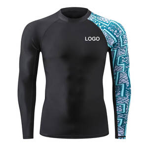 Vente chaude hommes Rash Guard à manches longues MMA Compression porter Premium Spandex haut de sport entraînement vêtements de course Jogging porter - Product Image 5