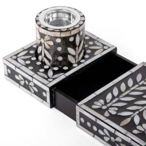 Stunning White Mother of Pearl Incense Burner <b>Box</b> Elegant Ramadan Decoration <b>Floral</b>-esque MOP Inlay Incense Burner <b>Box</b> for Eid - Product Image 4
