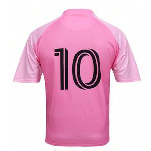 Maillot de football en tissu polyester performant extensible dans les quatre sens à séchage rapide, personnalisé avec nom et numéro, col rond - Product Image 2