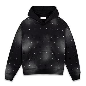 เสื้อฮู้ดดี้ผู้ชายผ้าฟลีซทรงปกติ หนัก 100% ผ้าฝ้าย ซักย้อมสีแบบวินเทจ สไตล์ซันเฟด ลายโลโก้สกรีนเพชร น้ำหนัก 300 กรัม เหมาะสำหรับฤดูหนาว - Product Image 1
