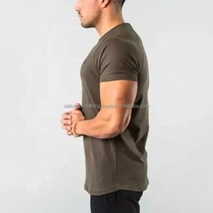 Men's Custom Gym Wear-Quick Dry <b>Raglan</b> Sleeve <b>T</b>-<b>Shirt</b> Slim Fit OEM Fitness Workout Tee with Embroidered Logo Knitted Fabric - Product Image 3