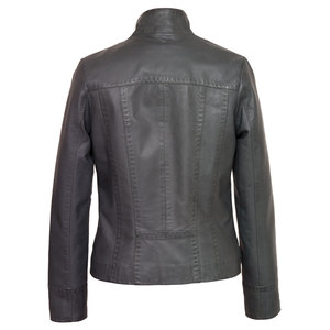 Custom High Quality Men's Genuine Sheep Skin Leather Bomber <b>Jacket</b> with Stand Collar Canvas Fabric Winter Moto & Biker Style - Product Image 2