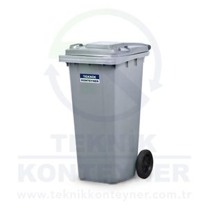Conteneur à déchets en plastique HDPE 360L de fabrication turque, couleur gris, type induction, écologique, haute qualité, luxe, intérieur/extérieur - Product Image 3