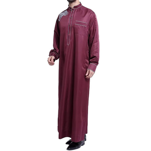 Thobe musulman Hommes Vente en gros Broderie Jubbah Vêtements islamiques Thobe Robes musulmanes Plus Size Thawb Personnalisé Confortable - Product Image 4
