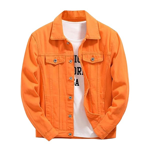 Vente en gros de streetwear décontracté avec impression de logo personnalisé, vente en gros de veste en jean de mode, manteaux d'équitation, jeans pour hommes, veste en jean d'hiver - Product Image 1