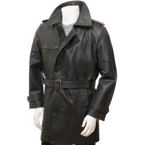 แจ็คเก็ตหนังผู้ชายสไตล์สตรีทแวร์ ปกพับได้ / แจ็คเก็ตหนังฤดูหนาว ผลิตจากวัสดุหนังแท้ ระบายอากาศได้ 100% - Product Image 1