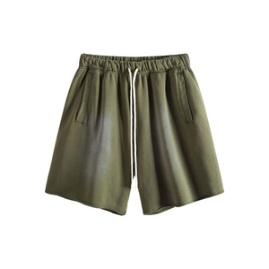 Pantalones cortos atléticos para hombre 2025, ropa de calle alta, pantalones cortos lavados con ácido, Parche de rizo francés bordado, pantalones cortos para hombre con logotipo personalizado - Product Image 1