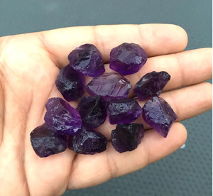 Handmade 10 Piece Set 18-20 MM <b>Amethyst</b> Rough Natural February Birthstone Gemstone <b>Raw</b> Size Loose Gemstones for Jewelry Making - Product Image 2