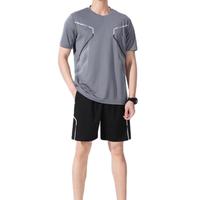 Ensemble T-shirt à manches courtes et short respirant en soie glacée à séchage rapide pour le basketball, la course et la gym – Collection été