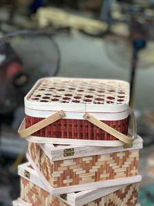 Caja de cesta de regalo de mimbre de bambú de alta calidad Vietnam al por mayor diseño Vintage regalos de recuerdo OEM/ODM FBA para - Product Image 6