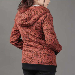 Nouveau sweat à capuche pour femme avec fermeture éclair intégrale en métal, poche, doux, respirant, en polaire écologique, avec logo imprimé - Product Image 5