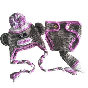 Conjunto de Gorro y Pantalones de Ganchillo Hechos a Mano para Recién Nacidos, Lindos Trajes de Mono Tejidos para Fotos de Bebés, para Niños y Niñas, para Viajes - Product Image 1