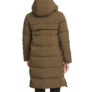 Chaqueta Larga Acolchada de Invierno 2025 para Mujer, Impermeable, de Lona Transpirable, Rellena de Algodón, con Capucha y Logotipo Personalizado - Product Image 4
