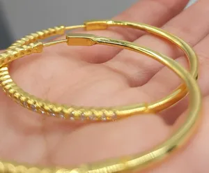 925 Sterling <b>Silver</b> Moissanite <b>Huggie</b> <b>Hoop</b> <b>Earrings</b> for Women - Product Image 4