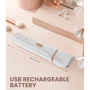 Rasoir électrique rechargeable par USB pour femmes, utilisation humide et sèche, tondeuse épilatoire pour le corps, le nez et la zone pubienne, avec design étanche - Product Image 3