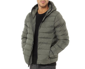 Veste bomber d'hiver épaisse à fermeture éclair, respirante, avec logo personnalisé OEM, imprimé, unie, pour hommes - Product Image 1