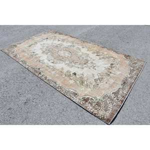 พรมขนสัตว์ทรงสี่เหลี่ยมผืนผ้าแบบวินเทจสีน้ำตาลเบจ5.3X9.5ฟุตงานเย็บปะต่อกันสำหรับวัยรุ่นที่อาศัยอยู่ข้างเตียง - Product Image 2