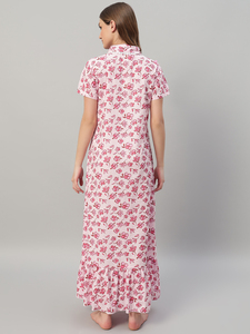 Camicia <span class=keywords><strong>da</strong></span> <span class=keywords><strong>Notte</strong></span> <span class=keywords><strong>da</strong></span> Donna 100% <span class=keywords><strong>Cotone</strong></span> con Pizzo, <span class=keywords><strong>Mezza</strong></span> <span class=keywords><strong>Manica</strong></span>, Lunghezza Intera, Tessuto Traspirante, Collo Tondo, Elegante per Autunno, Primavera, Estate - Product Image 6