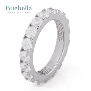Délicat et Original 925 Sterling Classique Hip Hop 4mm Brillant-Cut Eternity Band Pour Hommes Anneau Cadeau Bijoux - Product Image 2