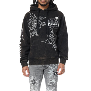 Sweat à capuche personnalisé OEM avec logo en strass brillant Streetwear Direct Factory Thermal Pullover Hoodies Cotton Blended - Product Image 1