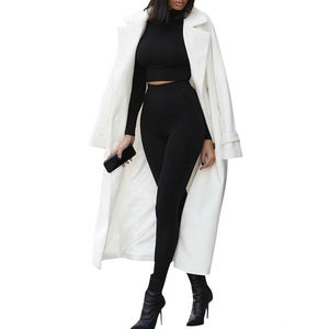 Ensemble de yoga pour femmes de haute qualité, léger, grande taille, en spandex/polyester, ensemble complet, haut court à manches longues, pantalon de sport - Product Image 3