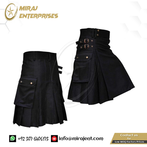 กระโปรงผ้าฝ้ายจับจีบสำหรับผู้ชายสไตล์สก็อตแบบดั้งเดิมโลโก้แฟชั่นลำลองแบบออกแบบได้ตามต้องการ - Product Image 5