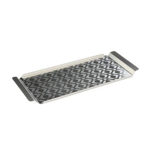 Diseño moderno 2025 Bandeja DE SERVICIO DE METAL Patrón geométrico Hoja prensada decorativa Fiestas duraderas Bodas Precio barato Láser - Product Image 1