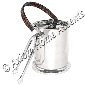 Handcrafted Matte Stainless Steel Ice <b>Bucket</b> With Polished <b>Lid</b> for Home or Bar Use for Wine Cooler - Product Image 2