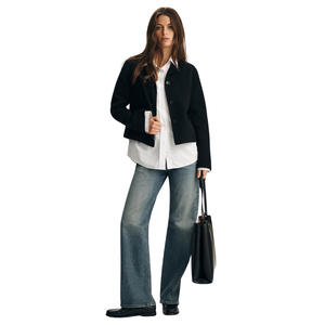 Veste en laine 100% laine, style ample et élégant pour femmes, doublure en laine, vente en gros personnalisée, vêtements d'extérieur chauds d'hiver, vêtements décontractés réguliers, manteau OEM ODM - Product Image 5