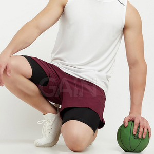 Comfortable Solid <b>Mid</b> Waist Breathable Quick Dry Fitness Wear Custom Logo Men Casual Shorts - Product Image 6