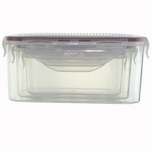 Ensemble de rangement pour réfrigérateur 3 pièces en plastique hermétique sans BPA, récipients de stockage carrés pour garde-manger de cuisine, en plastique pour aliments frais, déjeuner - Product Image 4