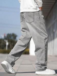 Jeans holgados de mezclilla de alta calidad de estilo audaz para hombres Jeans de mezclilla personalizados para hombres Cómodos para el uso diario - Product Image 6