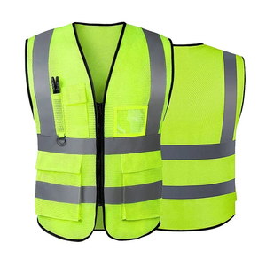 OEM 2025 meilleure qualité gilet de sécurité réfléchissant maille haute visibilité gilet avec poches et fermeture éclair - Product Image 6
