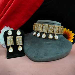 Artesanía excepcional Diamantes americanos Moissanite Gargantilla Conjunto Diseño deslumbrante Mejor calidad Polki Collar Gargantillas de moda - Product Image 1