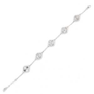 กำไลข้อมือคริสตัลเคลือบเงา 5 Clover GM Sterling Silver 925 - สี GM/Sar - Product Image 1