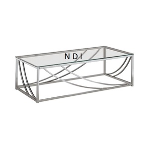 Table centrale rectangulaire de style moderne pour la maison Table basse de luxe durable à base de métal en aluminium - Product Image 1