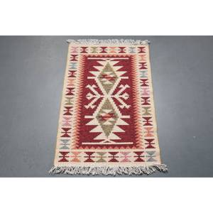 พรมตุรกีวินเทจ ขนาดเล็ก 1.9x2.9 ฟุต สีแดงเบจลายพราง - Product Image 5