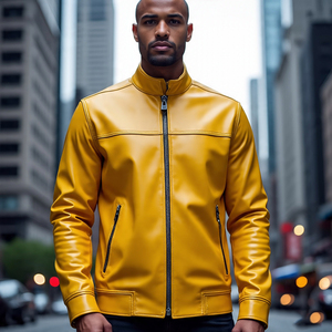 Manteau en cuir universitaire d'hiver de haute qualité hommes veste en cuir boutonnée personnalisée garçons Street Style Vintage Varsity vestes en cuir - Product Image 3