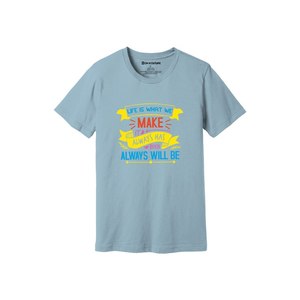 เสื้อยืดผ้าฝ้าย100% พิมพ์ลายด้วยความมีน้ำใจขนาด160 180ถึงหนักมี12สีที่สามารถปรับแต่งดีไซน์และการจัดวางของคุณเองได้ - Product Image 1