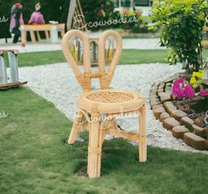 Nueva silla llamativa de ratán marrón para niños, silla de bambú con asiento de ratán de bambú, perfecta para habitación de niños, muebles de ratán de bambú para niños - Product Image 1