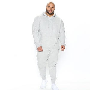 Custom Logo Plus Size <b>Hoodie</b> Men Cotton Fleece Two Piece Sportswear Jogger Sweatsuit Wholesale Jogging Set for Sale in Low Price - Product Image 1